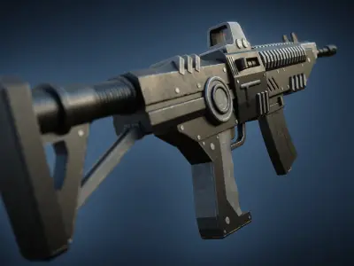 Automatic Sci-Fi Rifle Free 3D model
