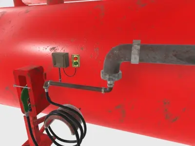 long industrial cylinder tank 3D model