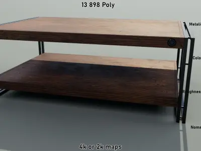 Low Table Manchester Low-poly 3D model