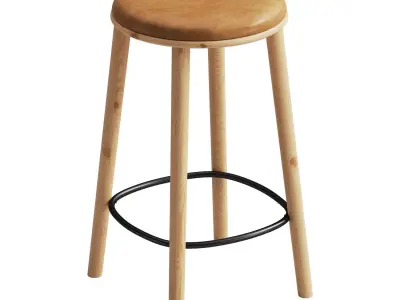 Wylie Leather Counter Stool 3D model
