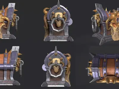 Stylized Demon Chest Low-poly 3D model