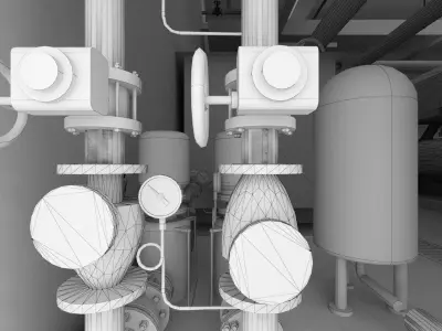Industrial Pump Room 3D model purchase