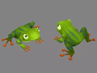 Cartoon tree frog Low-poly 3D model