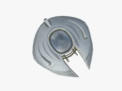 Alien Spaceship UFO D09 Full White - Sci Fi Spacecraft Design Low-poly 3D model
