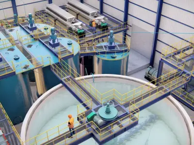 Processing plant - gold leaching 3D Model 3D model