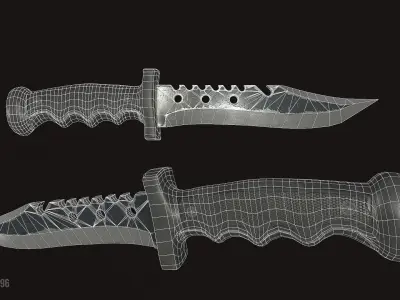 Hunting Knife Low-poly 3D model get