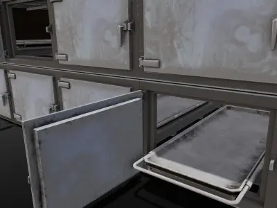 Mortuary Storage Racks 3D Model Low-poly 3D model