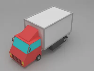 Lowpoly truck Low-poly 3D model Low-poly