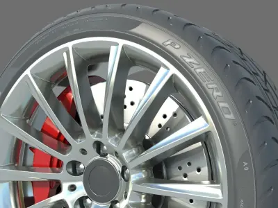 Wheel Rim Tire 24 3D model