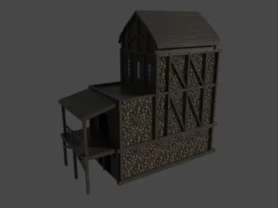 Medieval House Free low-poly 3D model buy