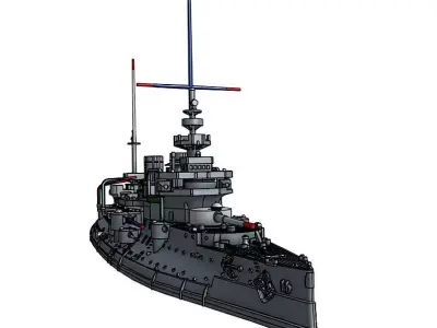 Squadron battleship Bouvet France 1897 3D print model