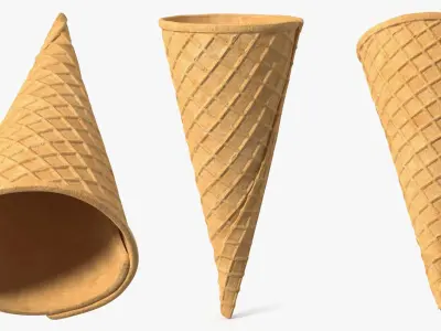Types of Ice Cream Cones 3D model