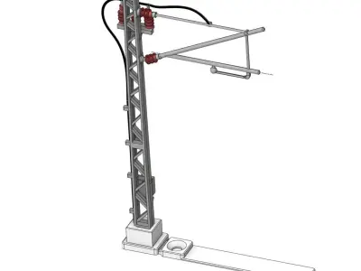 Catenery Power Pole type A 1-87 FDM 3D print model