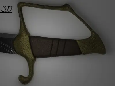 Damascus Steel Sabre Low-poly 3D model
