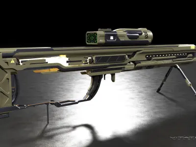 Concept Sci-fi laser rifle     Free 3D model