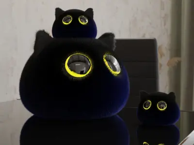 3d model of toy cats Low-poly 3D model