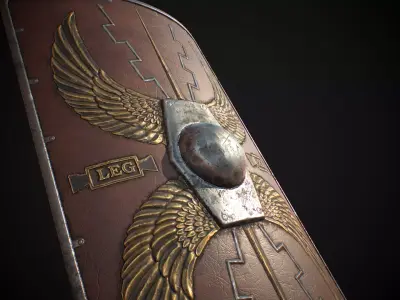 Roman shield Scutum Low-poly 3D model