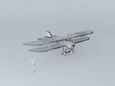 WW1 German biplane Free 3D model
