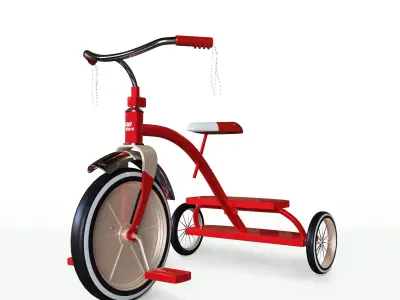 Red Tricycle Bike 3D Model 3D model
