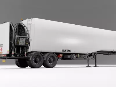 Airport Fueltruck Trailer Low-poly 3D model