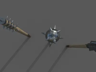 Medieval weapon pack 3D model Low-poly 3D model