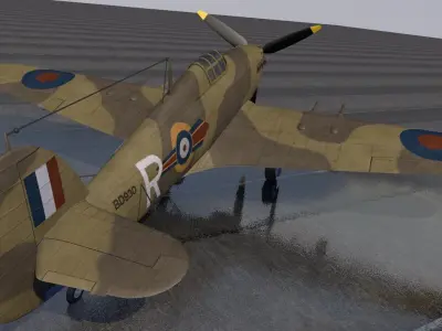 Hawker Hurricane Mk-2c Tropical 3D model