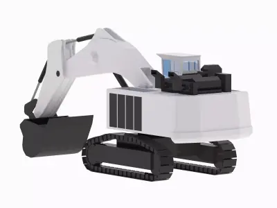 Excavator Mining R996B Simplified Low-poly 3D model