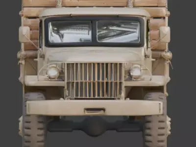 WWII Heavy Logistics Truck 3D Model Low-poly 3D model