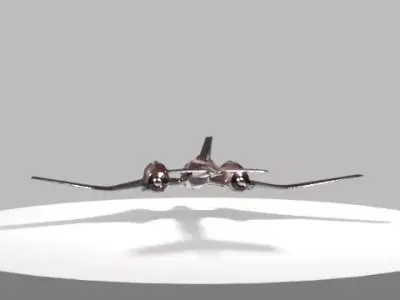 scifi red racing plane  3D model