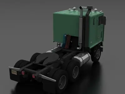 W-Series WT-9000 Semi Truck 1972 Low-poly 3D model