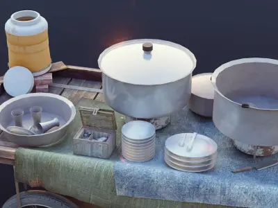 Daal Chawal Food Cart 3D model
