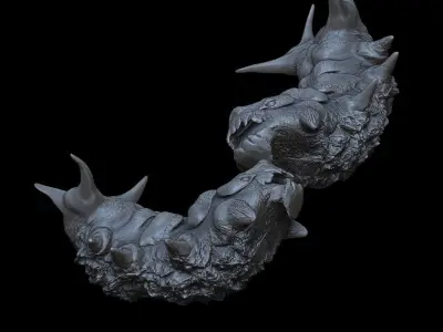 Monster sea worm clay alien scifi  3D model