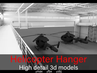 Helicopter Hanger-  Helicopters- High detail 3d models 3D model