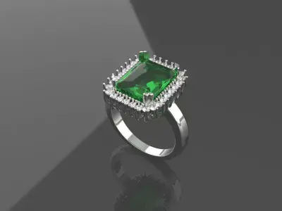 Octagon side AD ring 3D print model 3D print model