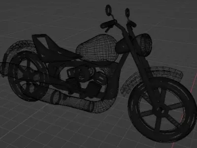 Red Motorcycle - 3D Model Low-poly 3D model