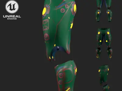 Scifi Legs Number01 - 3D Asset Game Model PBR - 3D model Free low-poly 3D model
