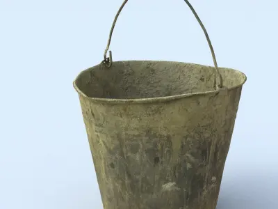 Dirty Bucket Low Poly Low-poly 3D model