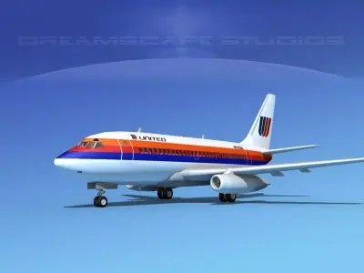Boeing 737-100 United 1 3D model