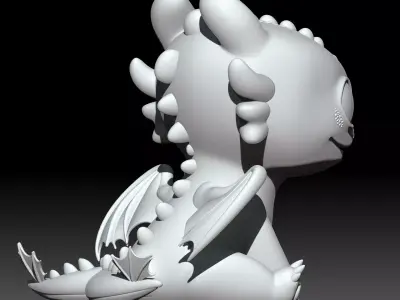 Chibi Light Fury Dragon 3D print model
