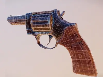 Revolver Weapon Low-poly 3D model