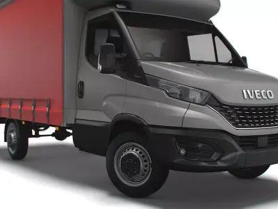Iveco Daily Luton Curtainsider Tail Lift 2021 3D model