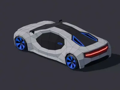 Sci-fi car Low-poly 3D model from CGTrader