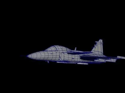 JAS-39 Gripen Low-poly 3D model