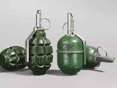 Grenades RGD-5 and F1  Low-poly 3D model