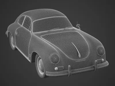 Porsche 356A 1600 Coupe - Engine 3D model