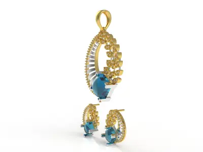 Diamond Pendant Set 23 3D print model