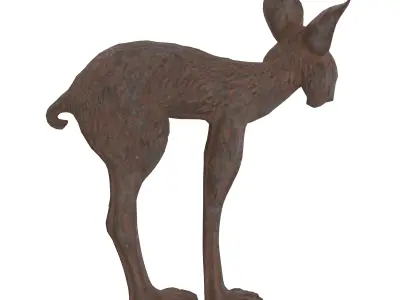 Lynx rusted statues Low-poly 3D model