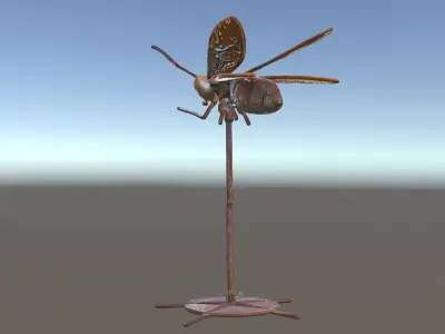 Metallic Insect Sculpture Model Pack Low-poly 3D model