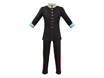 Mens Military Uniform Low-poly 3D model