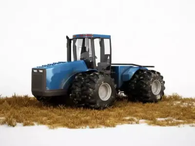 Industrial Blue Tractor 3D model